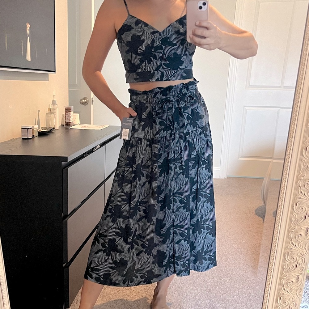 Midi Skirt and Crop Top Set NWT